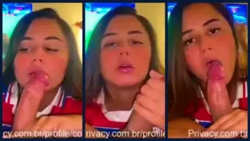 Kah Dantas chupando e fazendo sexo oral em vídeo pornô